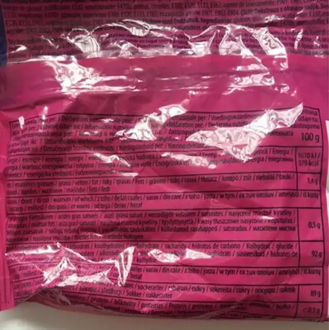 " nutrition facts table