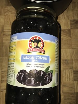 Schwarze Oliven - Entsteint 935g Glas Don Fernando