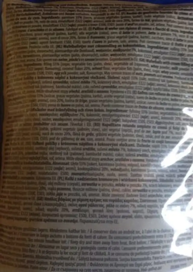 Feine Kokoskugeln Im 300g Beutel Von Papagena ingredients label