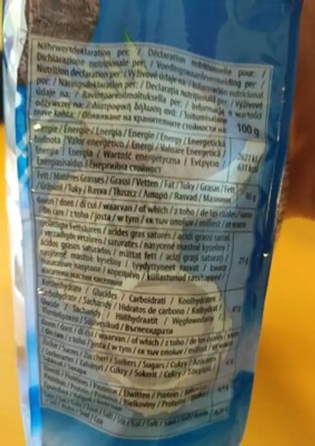 Feine Kokoskugeln Im 300g Beutel Von Papagena nutrition facts table