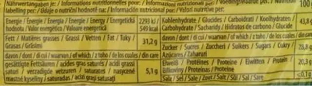 Caramel Sesam & Erdnussriegel Von Ivanka In Der 60g Packung nutrition facts table