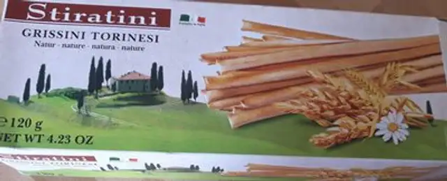 Grissini Torinesi Breadsticks 120g Folding Box Stiratini ingredients label