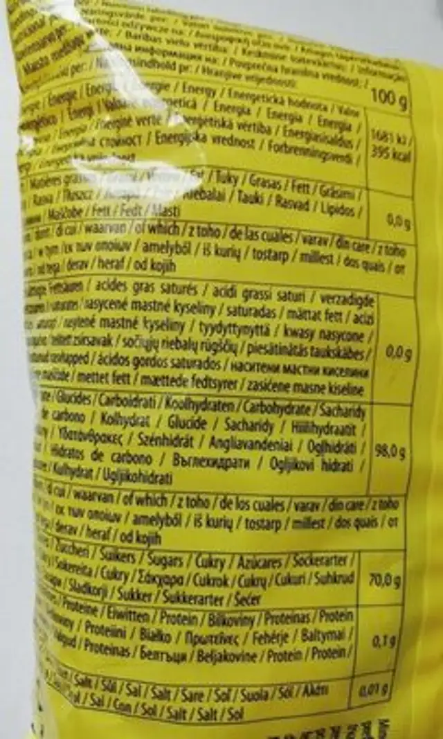 Bonbons Euka Lemon 250g Beutel Woogie nutrition facts table