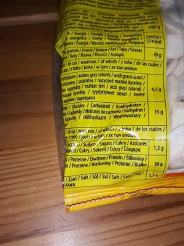 Pumpkin Seeds Roasted And Salted 200G Bag Ivanka ingredients label