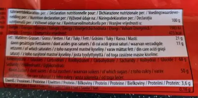 Jaffa Sandwich Sahne / Blaubeere 380G Packung Fine Biscuits nutrition facts table