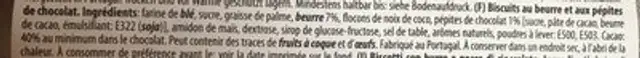 Biscuits au beurre ingredients label