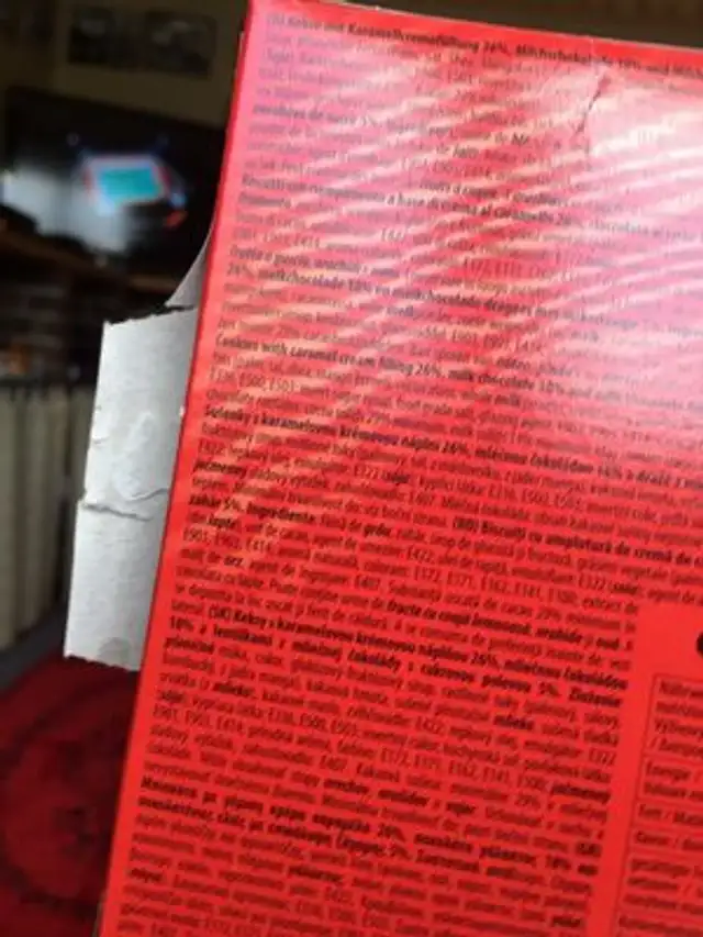 Choko riegel ingredients label
