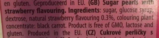 Woogie Einhorn Straw ingredients label