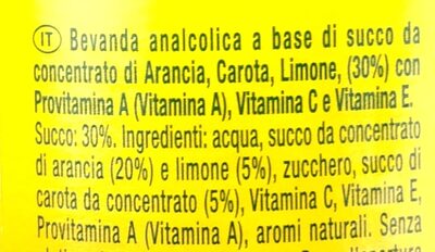Succo ACE ingredients label