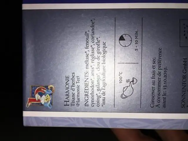 Sonnentor Tisane D'hildegard "Harmonie" ingredients label