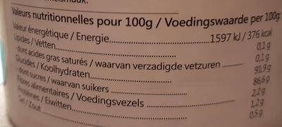 Sucre de fleur de coco nutrition facts table