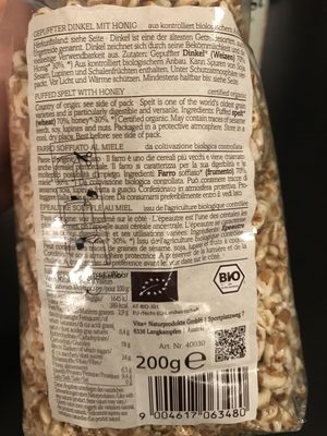 Verival Dinkel Bips Mit Honig Bio (200G Beutel)