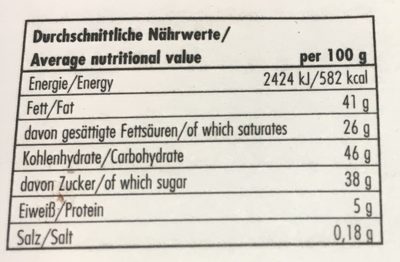 Zotter Chocolate Labooko "Pieces of Pure Joy" Chocolate nutrition facts table
