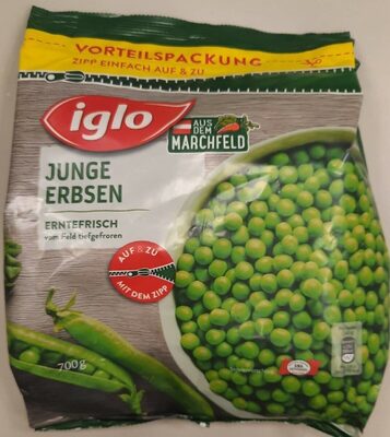 Junge Erbsen front packaging