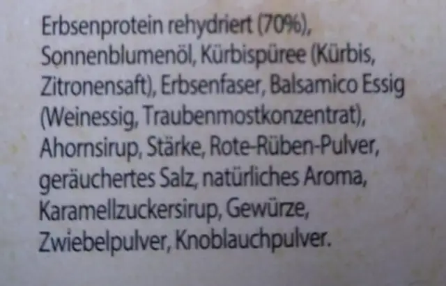 Green Cuisine Vegetarische BBQ Streifen ingredients label
