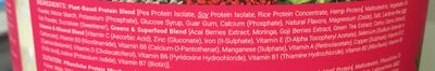 Slim Body Shake Coconut ingredients label