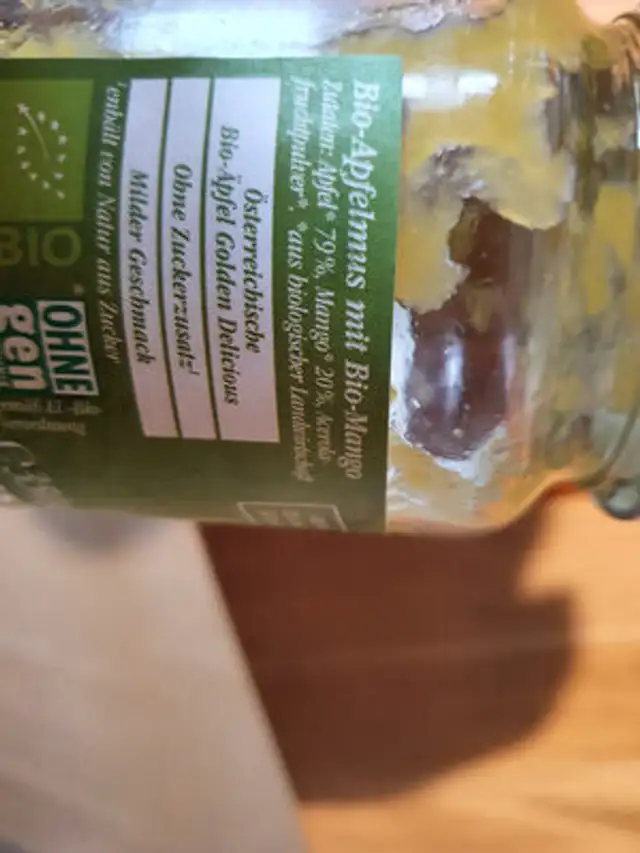Bio Apfel Mango Mus ingredients label