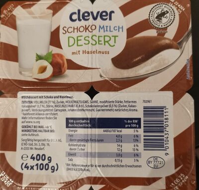 Schoko-Milch Dessert mit Haselnuss