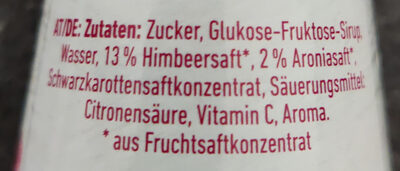 Sirup, Himbeer ingredients label