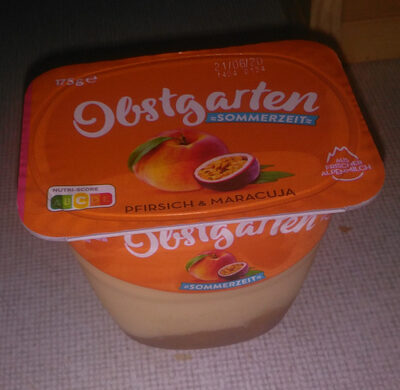 Obstgarten Sommerzeit Pfirsich & Maracuja front packaging