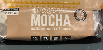 veloforte mocha hazelnut, coffee & cocoa energy bar