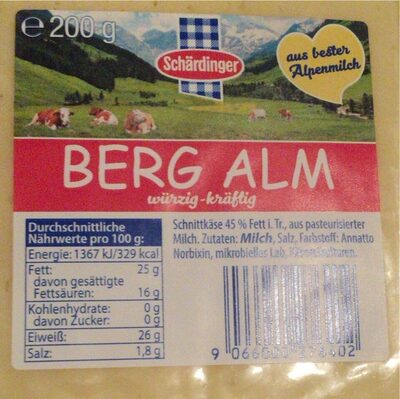 Berg Alm Käse front packaging