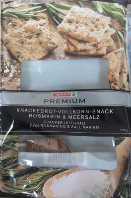 Knäckebrot-Vollkorn-Snack Rosmarin und Meersalz front packaging