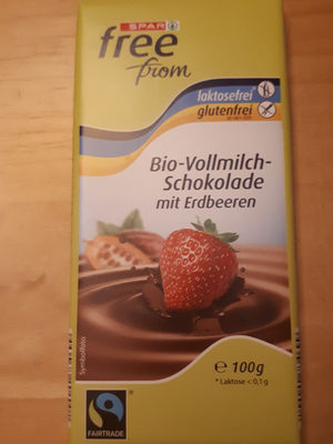 Bio-Vollmilch-Schokolade mit Erdbeeren