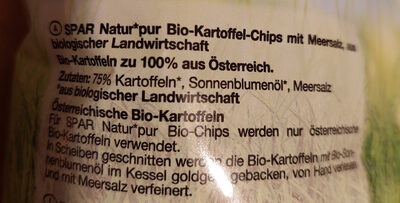 Bio-Kartoffel-Chips Meersalz ingredients label