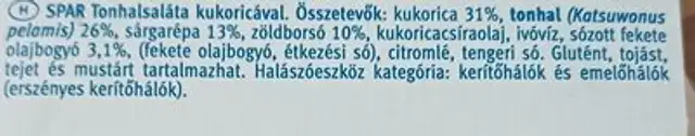 THUNFISCH SALAT ~ Mais ~ ingredients label