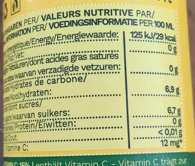 Hakuma nutrition facts table