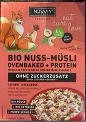 Bio Nuss-Müsli Ovenbaken + Protein front packaging