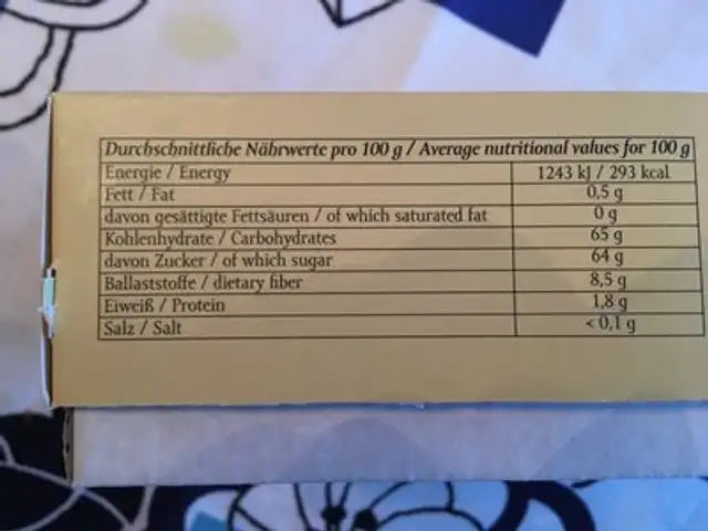 Fresh Mazafati Dates ingredients label