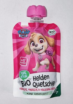 Bio-Quetschie Helden - Erdbeere, Himbeere & Vollkorn-Hafer