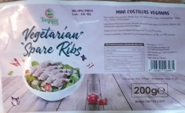 Vegetarian Spare Ribs nutrition facts table