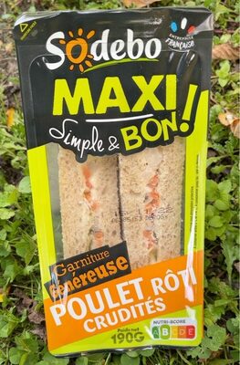 Poulet roti crudités front packaging