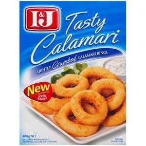I&J Tasty Calamari front packaging