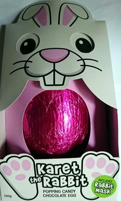 Karet the Rabbit Popping Candy Chocolate Egg with Mask