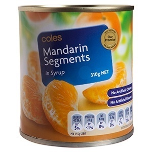 Coles Mandarin Segments in Syrup Canned
