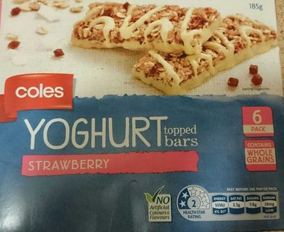 Coles Yoghurt Topped Bars Strawberry