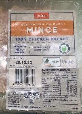 CHICKEN BREAST MINCE