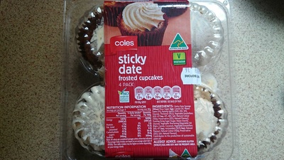 Coles Sticky Date Frosted Cupcakes