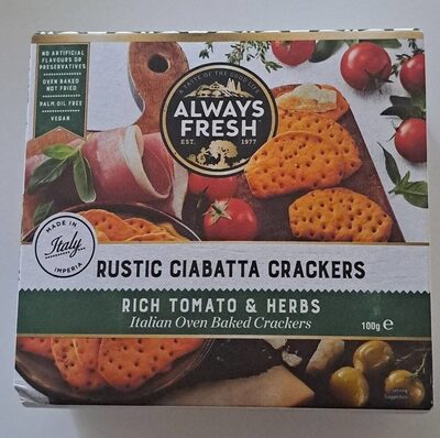Rustic Ciabatta Crackers front packaging