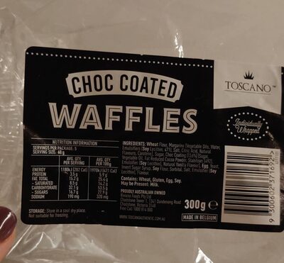 choc coated waffles front packaging