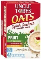 Quick Oats Fruit Variety Satchels Breakfast Cereal front packaging
