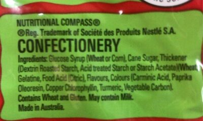 Allens Killer pythons nutrition facts table