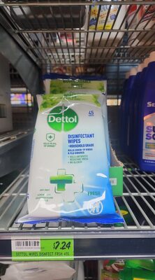 DETTOL WIPES DISNFECT FRSH 455