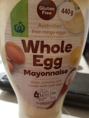 woolworths whole egg mayonnaise front packaging