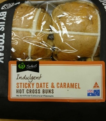 Indulgent Sticky Date & Caramel Hot Cross Buns