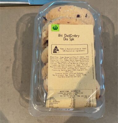 White chocoltae and cramberry cookies